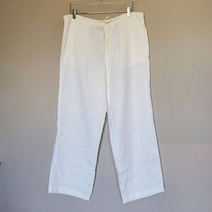 Co-Op Wide Straight Leg Linen White Lagenlook Beachy Pants Size XL